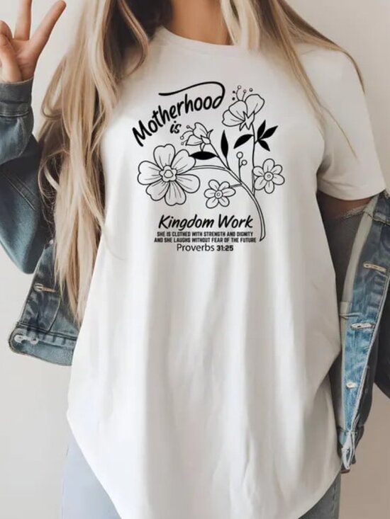 Tops - Motherhood Is Kingdom Work Shirt, Christian Mom Shirt, Mothers Day Gift